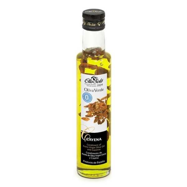 GREEN OLIVE OIL INFUSED WITH CAYENNE 250 ML